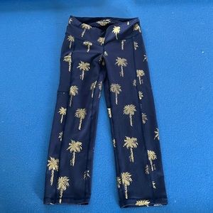 Lilly Pulitzer Weekender Crop XS Navy with Gold Palm trees
